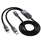 Кабель Hoco U139 2в1 Type-C to Type-C/ Lightning 100W 1.2m black, фото 4