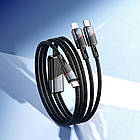 Кабель Hoco U139 2в1 Type-C to Type-C/ Lightning 100W 1.2m black, фото 5