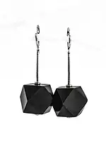 Чорні сережки кубики із дерева манго