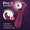 Вакуумний кліторальний стимулятор Satisfyer Pro 2 Generation 3 with Liquid Air Connect App Wіnе Red, фото 3