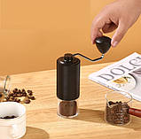 Ручна кавомолка зі сталевими конічними жорнами та металевим корпусом Чорна, фото 2
