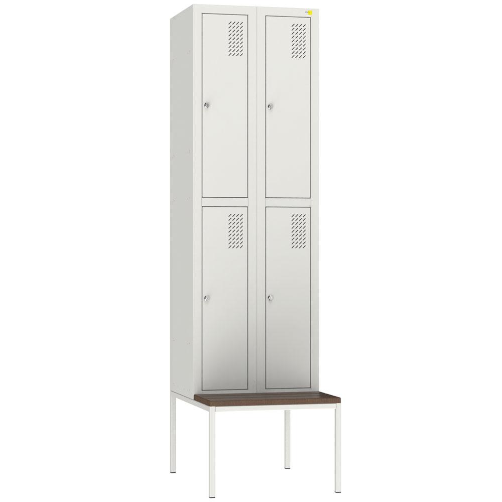 Шафа для одягу металева з лавкою ШОМ-300/2/4, фото 1