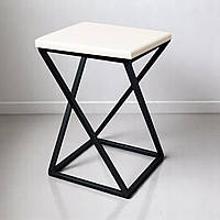 Табурет Лофт Marble Білий/чорний