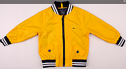 Стильна яскрава вітровка курточка для хлопчика жовтого кольору болонья