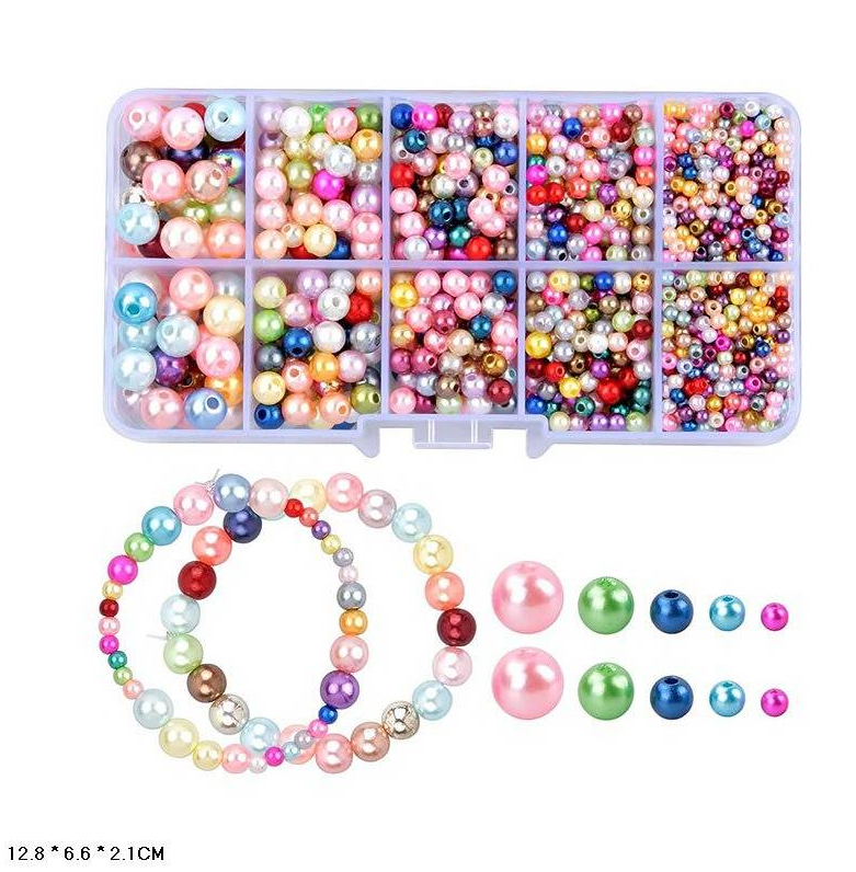 Набір для творчості "Бісер" 1194-26 намистини, гумка, пластикова коробка, фото 1