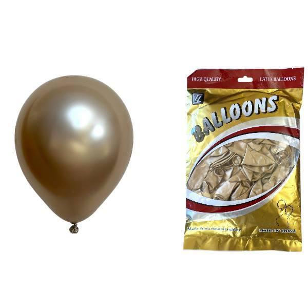 Повітряні кулі хром шампань 10" TT (TONGTAI), 50 штук