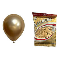 Повітряні кулі хром золото 10" TT (TONGTAI), 50 штук