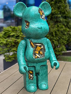 Статуетка Bearbrick дизайнерська фігурка для інтер'єру ведмідь Беарбрик 70 см зелений