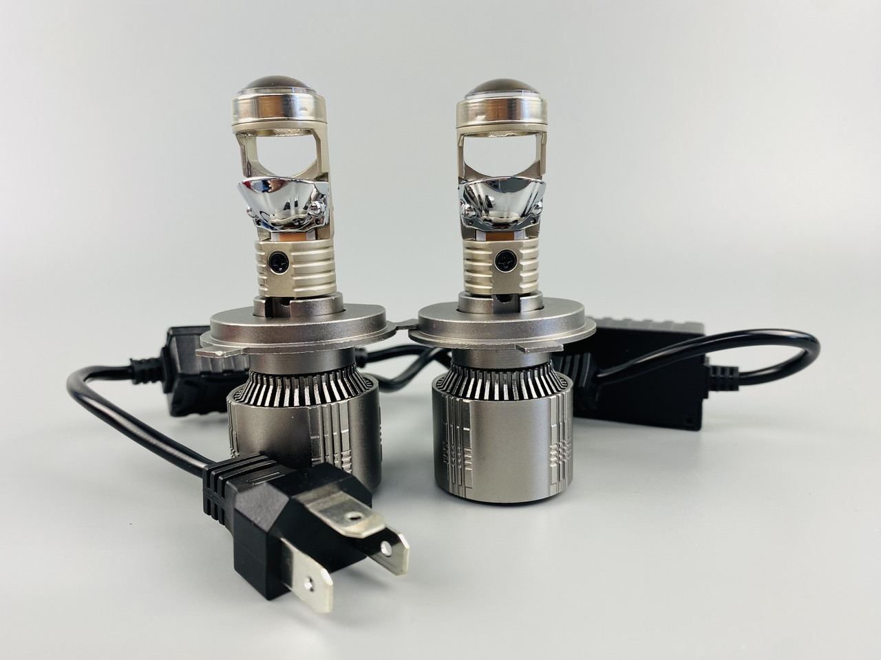 Лампа світлодіодна комплект 2 шт. 12 V 90 W set (реальних ватів) LED + лінза + цоколь H4, фото 1