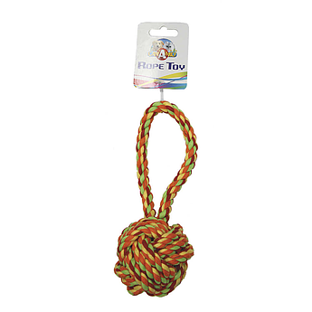 Іграшка для собак канат грейфер вузловий м'яч з ручкою, CROCI, 23см