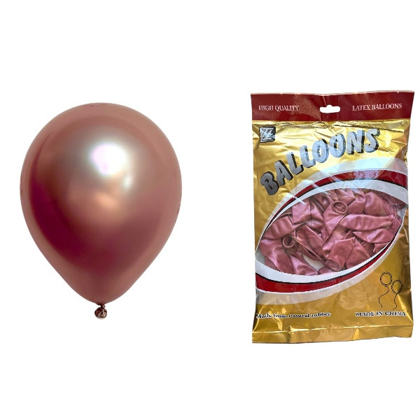 Повітряні кулі хром червоний 10" TT (TONGTAI), 50 штук