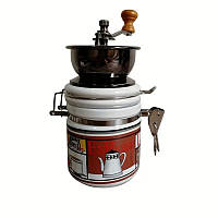 Кавомолка ручна з регулюванням помелу керамічна Ретро Біла