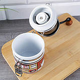 Кавомолка ручна з регулюванням помелу керамічна Ретро Біла, фото 8