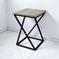 Табурет в стилі лофт Чорний / Дуб сонома Marble