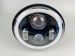 Фара головного світла LED 40W (ближній+далекий+ходові вогні (кільце)) 5.75 дюйма (14.3х14.3х7.4см) ВАЗ-2106,2103