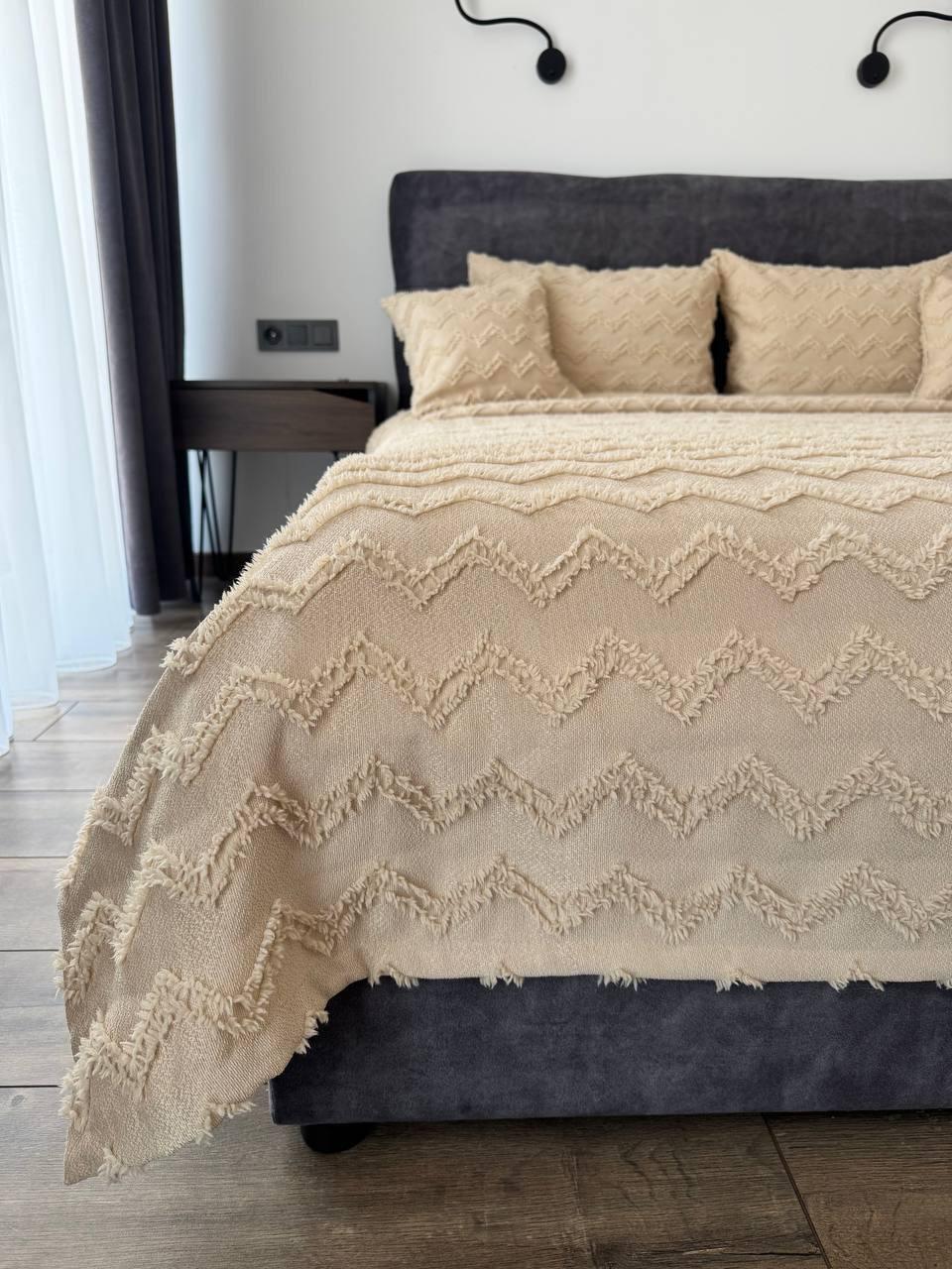 Покривало "Хельга", 100% cotton, бежевий колір (Розміри і кольори в асортименті)