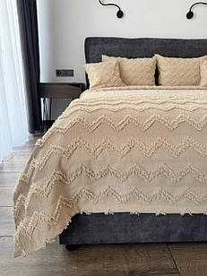 Покривало "Хельга", 100% cotton, бежевий колір (Розміри і кольори в асортименті)