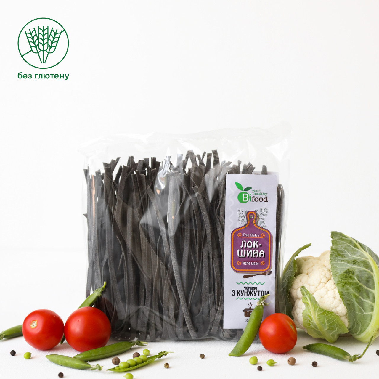 Локшина з чорним кунжутом 300 г Bifood