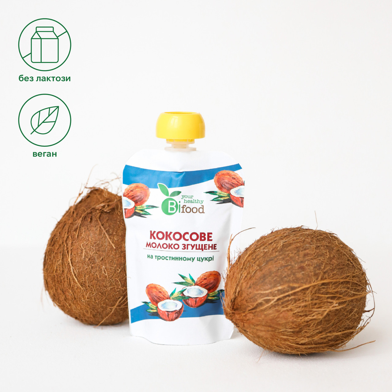 Згущене молоко кокосове на тростинному цукрі дойпак 150г Bifood