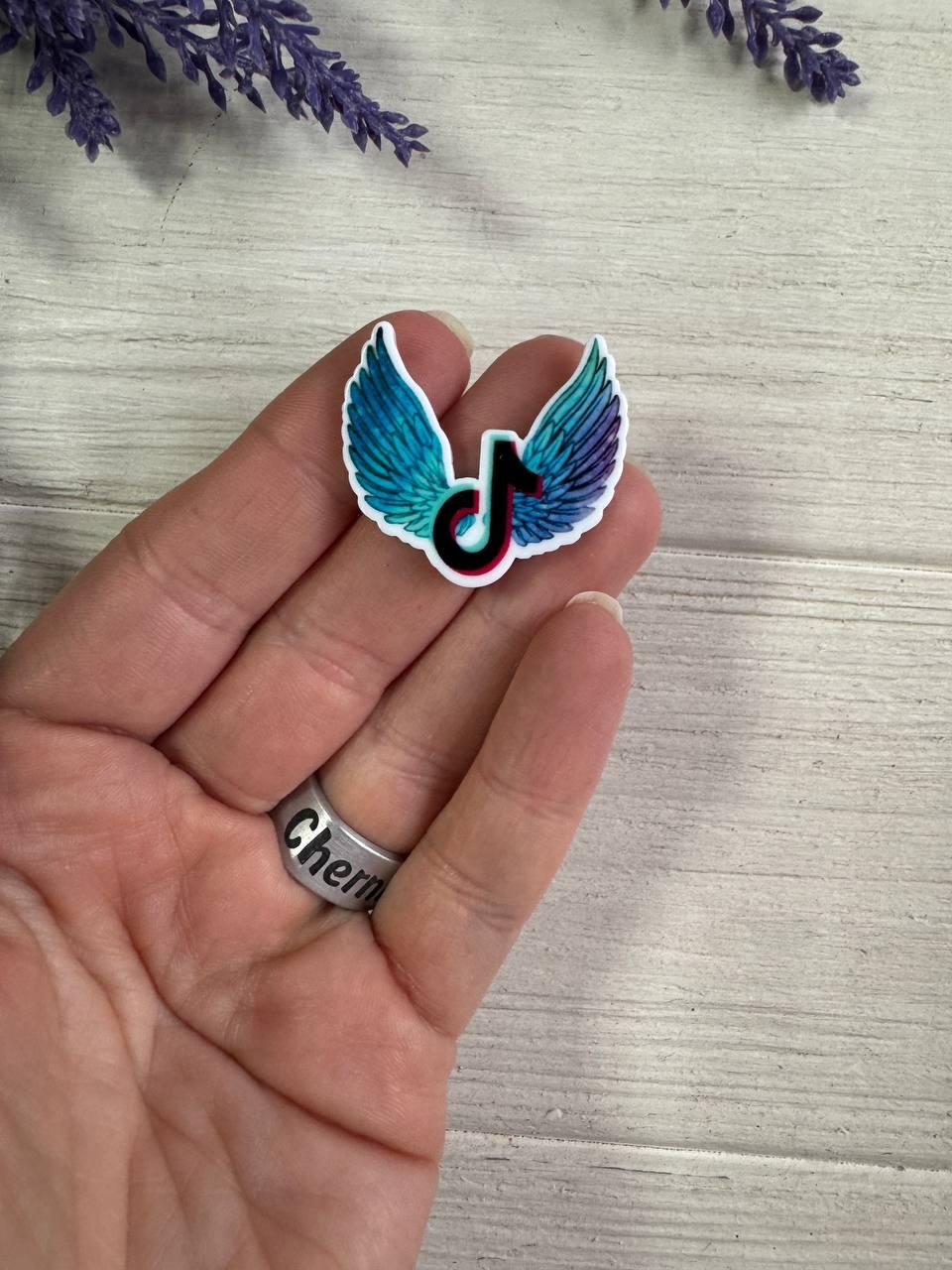 Кабошон плоский " Тік ток з крильцями  " 10 шт