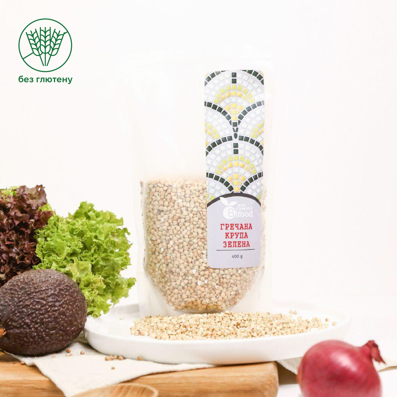 Гречка зелена Україна 400г Bifood
