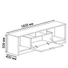 Тумба під TV широка з 3 відкритими полицями і 1 закритою з ламінованого ДСП довгі тумби під тв у вітальню, фото 7