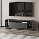 Тумба під TV широка з 3 відкритими полицями і 1 закритою з ламінованого ДСП довгі тумби під тв у вітальню, фото 4