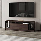 Тумба під TV широка з 3 відкритими полицями і 1 закритою з ламінованого ДСП довгі тумби під тв у вітальню, фото 2