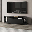 Тумба під TV широка з 3 відкритими полицями і 1 закритою з ламінованого ДСП довгі тумби під тв у вітальню, фото 6