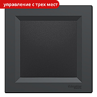 ASFORA Вимикач 1 клавішний перехресний чорний