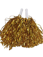 Помпони для черлідингу дитячі 2 штуки 31 см золотистий