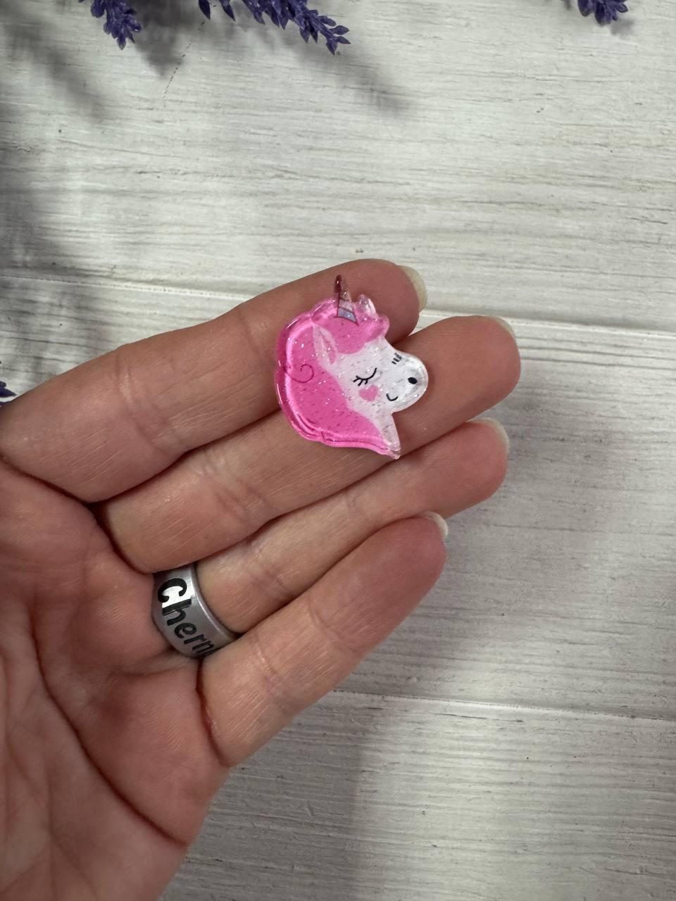 Кабошон плоский " Одноріг рожевий  " 10 шт