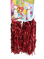 Помпони для черлідингу для дітей та дорослих 2 штуки 23 см червоний