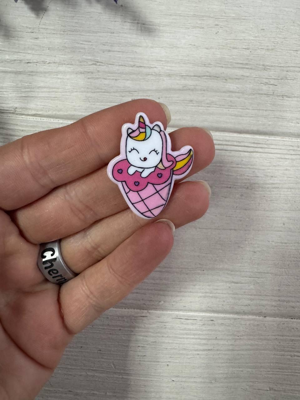 Кабошон плоский " Одноріг морозиво " 10 шт