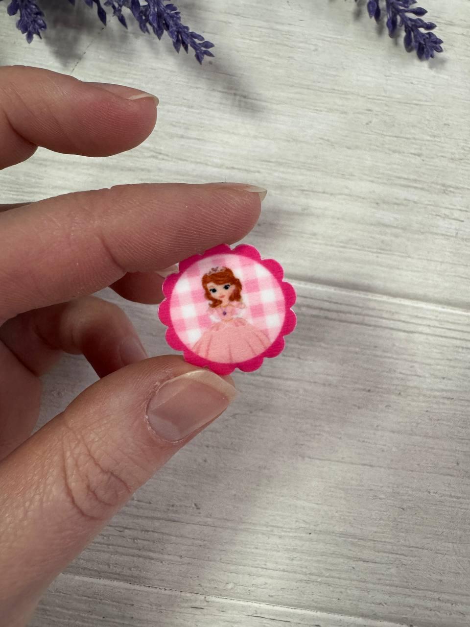 Кабошон плоский "  принцесса Софія , круглий " 10 шт