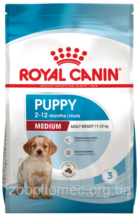 Корм для цуценят Royal Canin (Роял Канін) PUPPY MEDIUM від 2-х до 12 місяців, на вагу 1 кг, фото 1