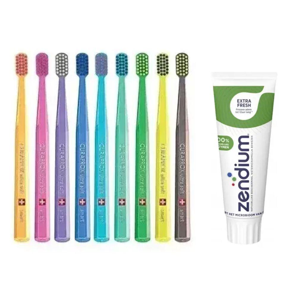 Зубна щітка Curaprox CS Smart 7600 для дітей від 5 років та дорослих + паста Zendium Extra Fresh свіжість та захист