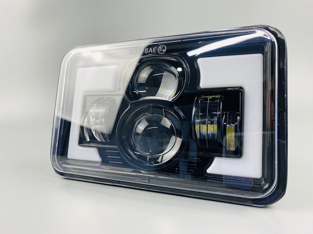 Фара LED прямокутна 95W ближній + дальній + повороти + габарит, фото 1