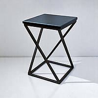 Стілець металевий табурет у стилі лофт Loft Marble чорний/чорний