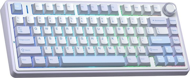 Клавіатура бездротова AULA F75 Leobog Greywood V3 Hot-Swap PBT 2.4G Wireless/BT/USB Blue (6948391208633)