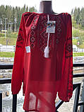 Вишиванка окружність грудей вишиванки 106см. червоний кольору шифон розмір 48, фото 7