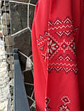 Вишиванка окружність грудей вишиванки 106см. червоний кольору шифон розмір 48, фото 6