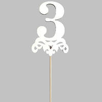 Топер у торт дерев'яний Цифра "3"