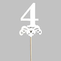 Топер у торт дерев'яний Цифра "4"