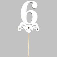 Топер у торт дерев'яний Цифра "6"