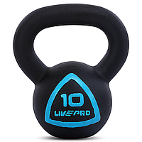 Гиря 10 кг тренувальна цільна чавунна цільна пофарбована LiveUp LP8041-10 Чорний