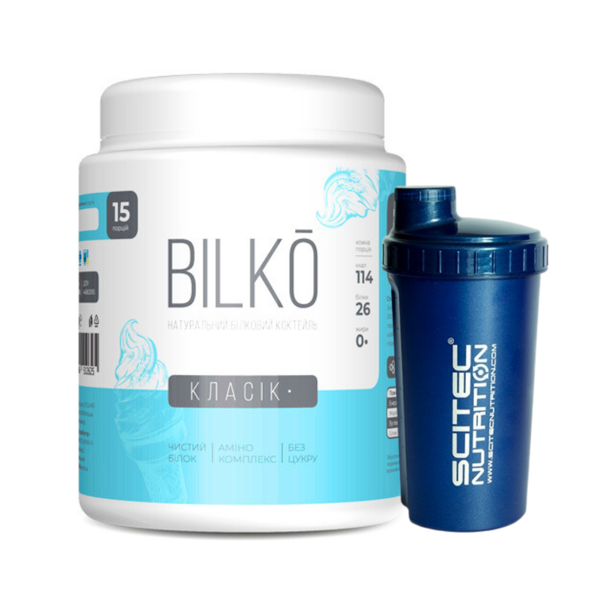 Смачнийй білковий коктейль ізолят Білко без смакових добавок з Шейкером у комплекті, фото 1