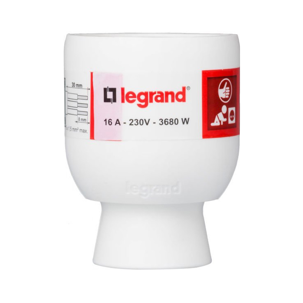 Legrand Розетка прямий ввід 2К+З біла 050189