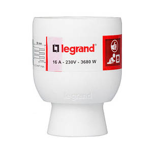 Legrand Розетка прямий ввід 2К+З біла 050189, фото 1