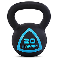 Гиря 10 кг тренувальна цільна чавунна цільна пофарбована LiveUp LP8041-20 Чорний